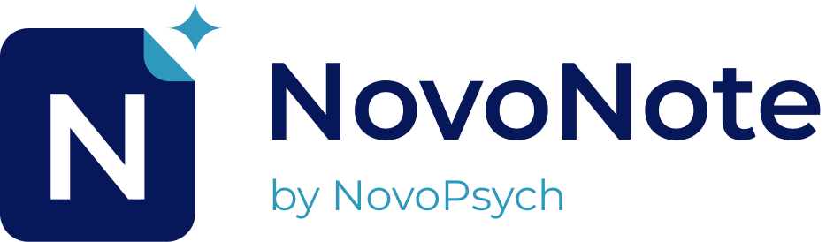 NovoNote logo and text: NovoNote by NovoPsych