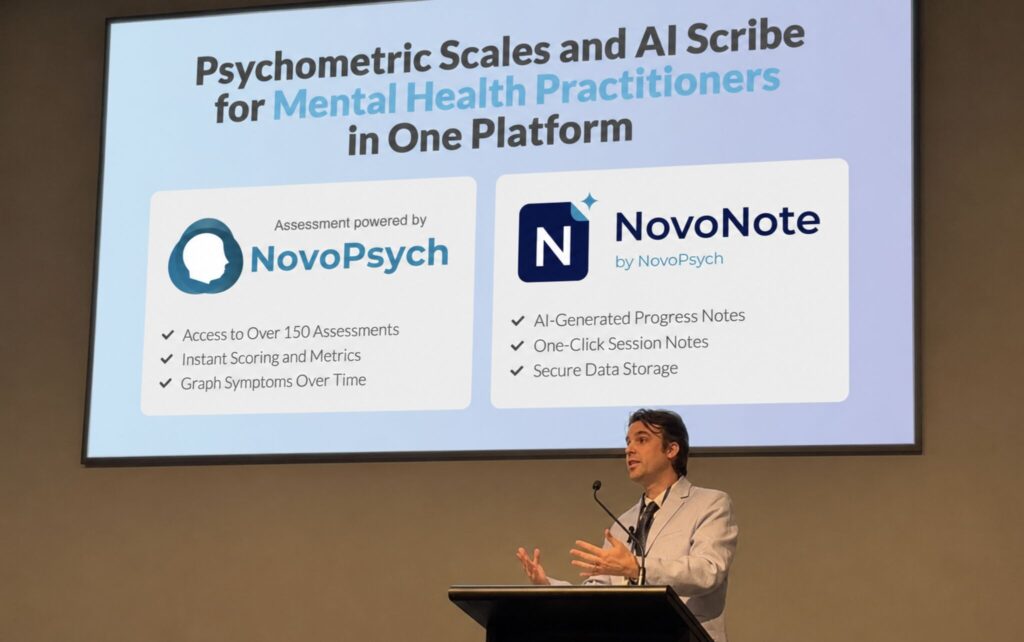 El Dr. Ben Buchanan presenta NovoPsych y NovoNote en una conferencia