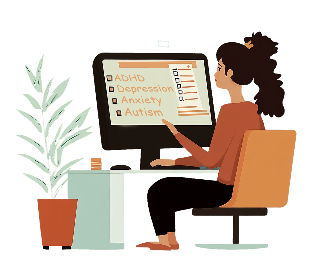 Image of a psychologist viewing the NovoPsych assessment library